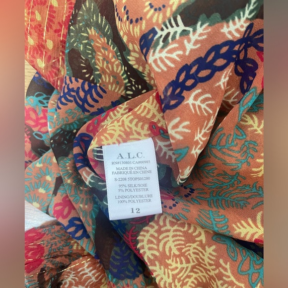 A.L.C Dana Silk-Blend blouse size 12 - Picture 6 of 9